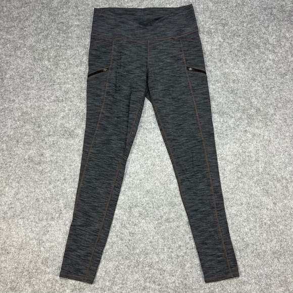 Athleta Grey Heathered Side Zip Pocket High Rise Leggings Women's Size S - Picture 2 of 6